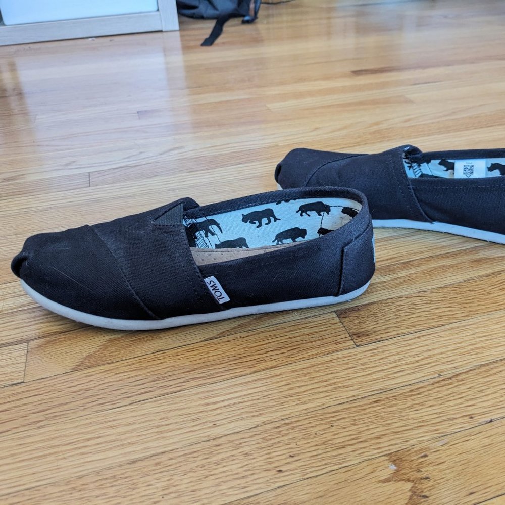 TOMS Alpargata Black Heritage Canvas Shoes - Picture 7 of 8